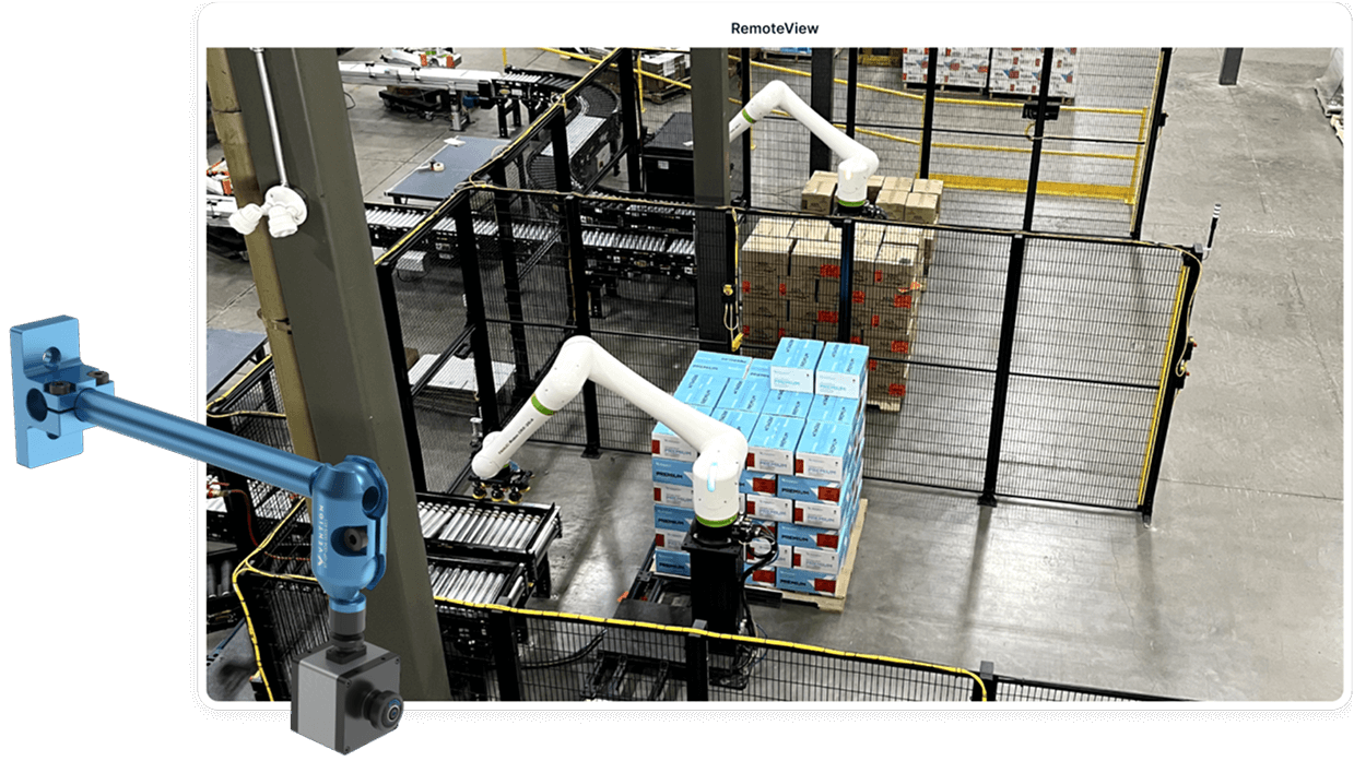Vention remote view interface showing real-time machine monitoring